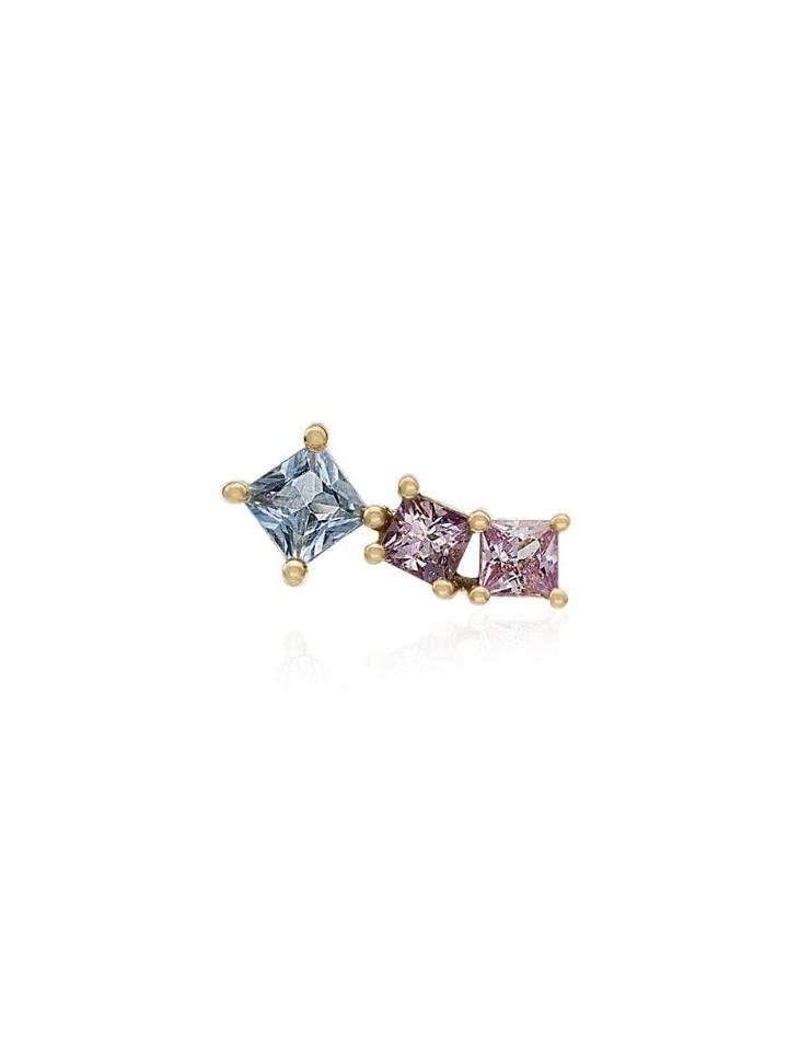 Rosa De La Cruz 18kt Yellow Gold Rainbow Sapphire Earrings -