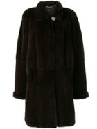 Liska Fur Trimmed Midi Coat - Brown