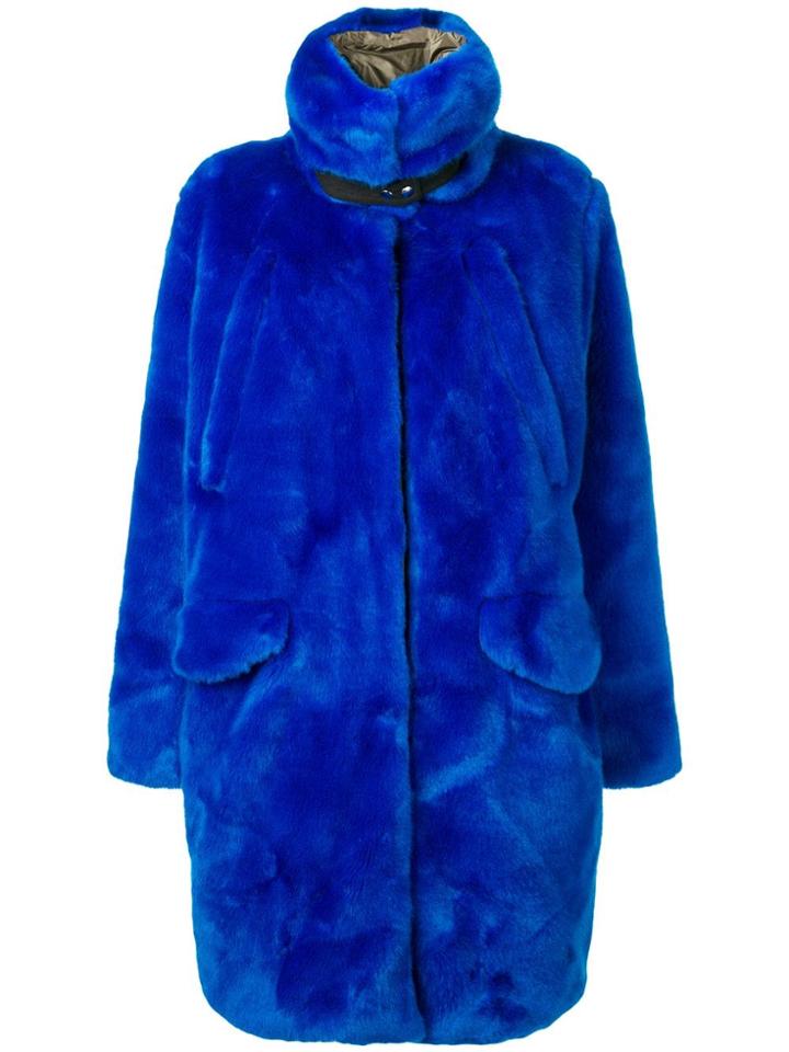 Rossignol Faux-fur Midi Coat - Blue