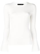 Proenza Schouler Ribbed Bell Sleeve Sweater - White
