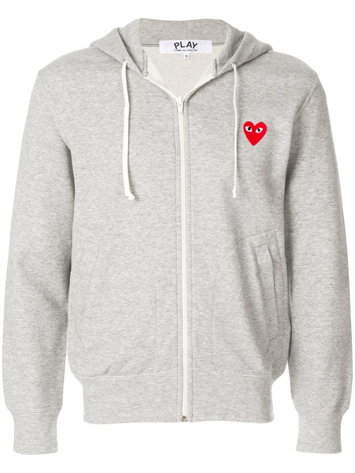 Comme Des Garçons Play Heart Patch Hoodie - Grey