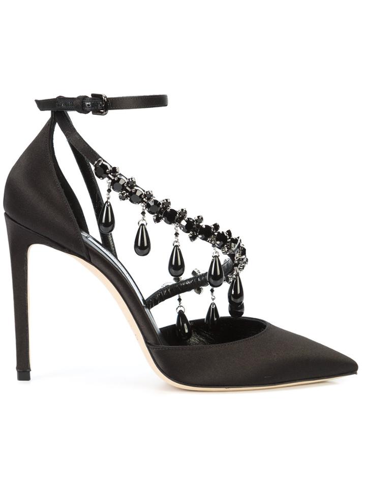 Off-white Victoria Beaded Pumps - Black