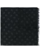 Intarsia-knit Scarf - Men - Silk/wool - One Size, Black, Silk/wool, Alexander Mcqueen
