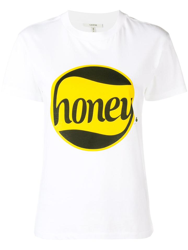 Ganni Slogan T-shirt - White