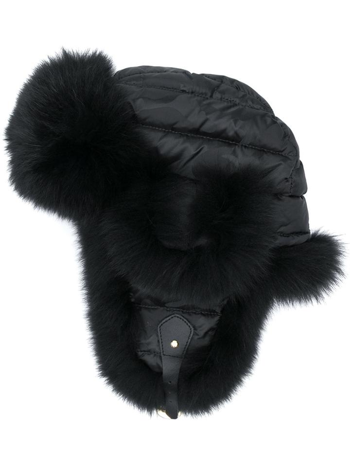 Liska Panelled Trapper Hat - Black