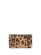 Dolce & Gabbana Leopard Print Card Case - Brown