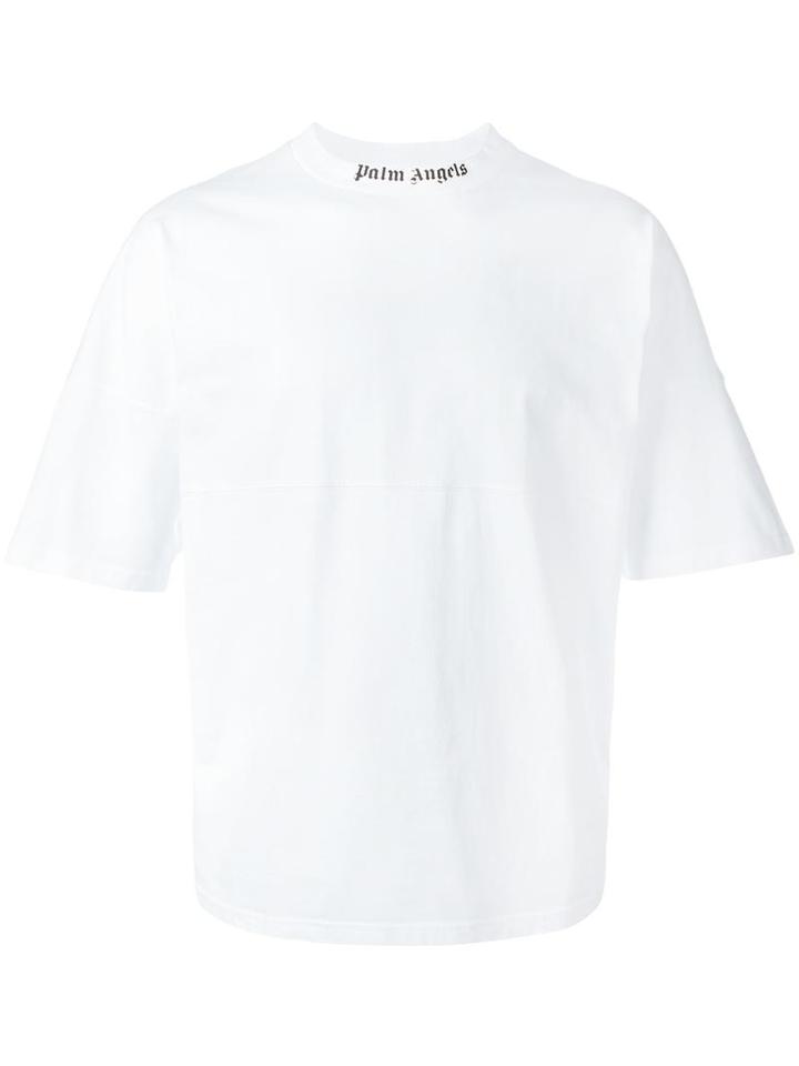 Palm Angels Logo Print T-shirt, Size: Xl, White, Cotton