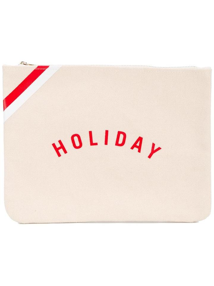 Holiday 'holiday' Logo Pouch, Women's, Nude/neutrals, Linen/flax