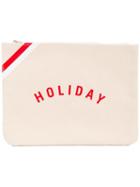 Holiday 'holiday' Logo Pouch, Women's, Nude/neutrals, Linen/flax