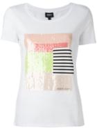 Armani Jeans Sequins T-shirts, Women's, Size: 40, White, Cotton/spandex/elastane/sequin