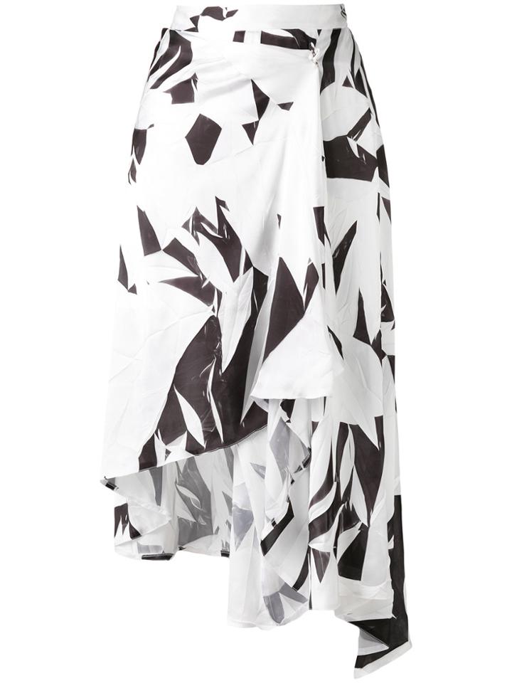 Mm6 Maison Margiela Printed Crumpled Skirt - White