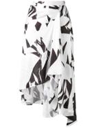Mm6 Maison Margiela Printed Crumpled Skirt - White