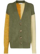 Rejina Pyo V-neck Colour Block Cardigan - Green