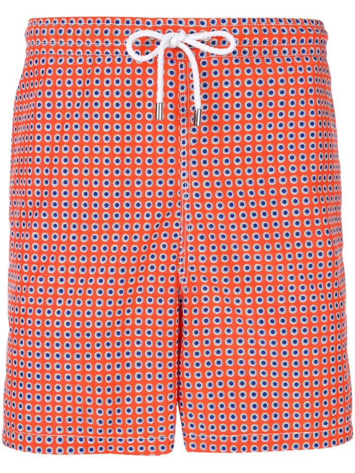 Kiton Dot Print Swim Shorts - Yellow & Orange