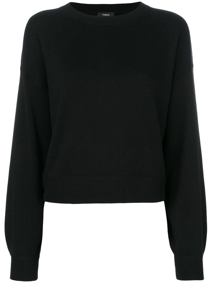 Theory - Round Neck Jumper - Women - Silk/nylon/cashmere - L, Black, Silk/nylon/cashmere