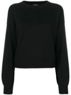 Theory - Round Neck Jumper - Women - Silk/nylon/cashmere - L, Black, Silk/nylon/cashmere