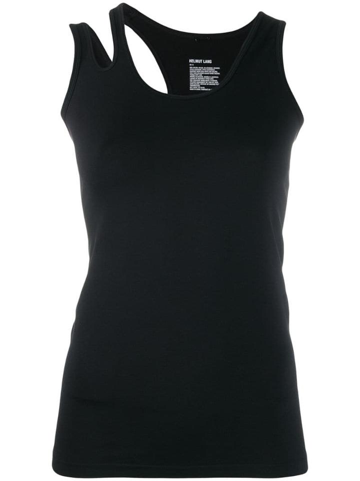 Helmut Lang Cut-out Strap Tank Top - Black