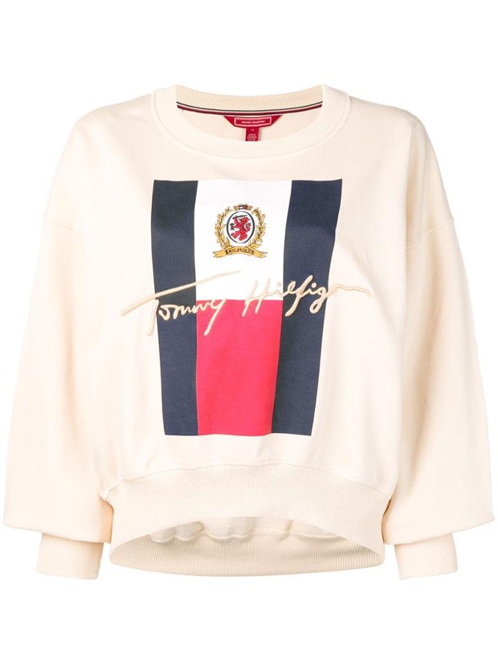 Tommy Hilfiger Logo Sweatshirt - Neutrals