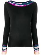 Emilio Pucci Boat Neck Fitted Jersey - Black