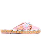 Sophia Webster Floral Mule Espadrilles - Pink & Purple