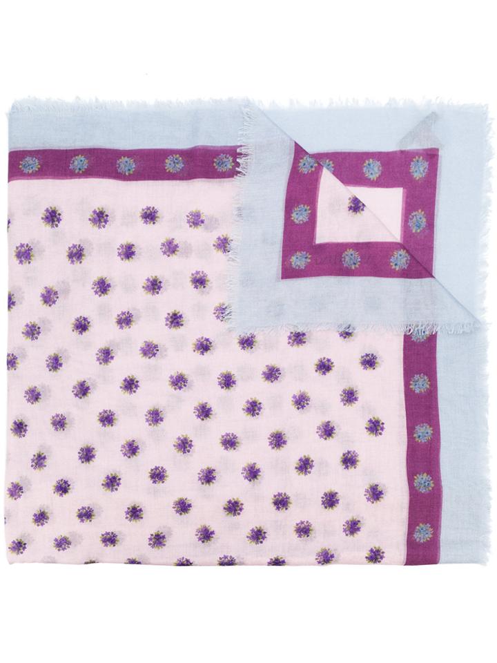 Valentino Valentino Garavani Floral Polka Dot Scarf - Pink & Purple