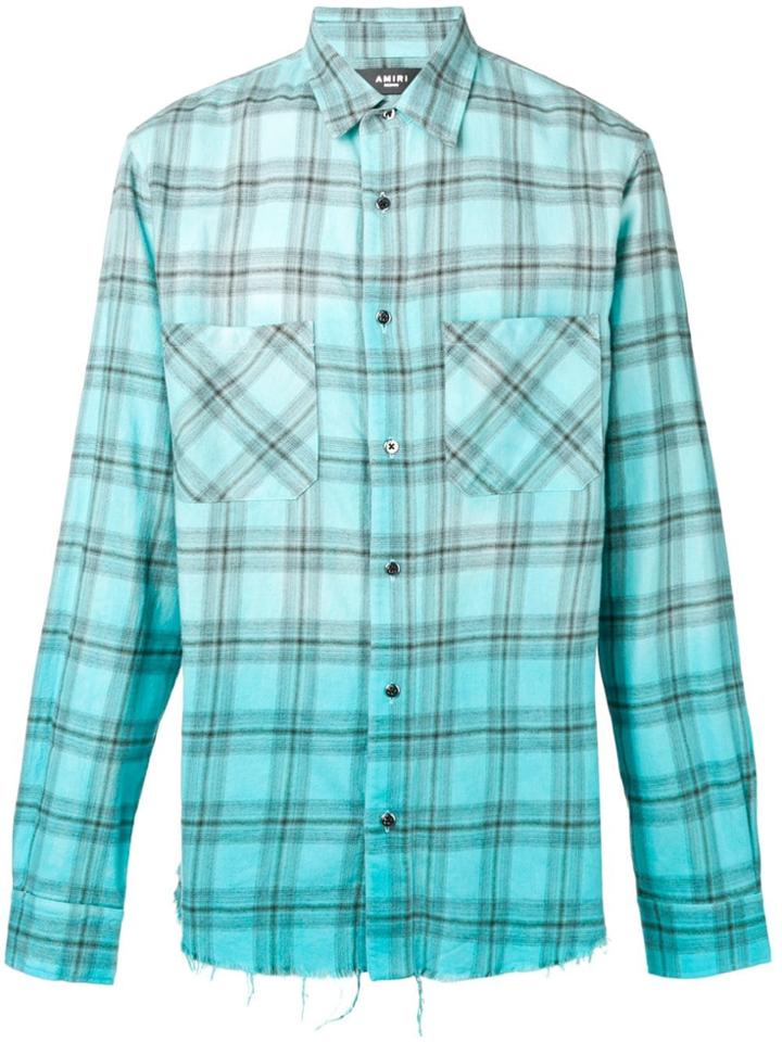 Amiri Checked Button Down Shirt - Blue