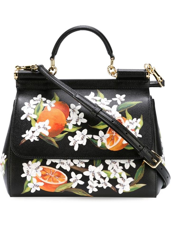 Dolce & Gabbana Medium Sicily Tote, Women's, Black, Leather