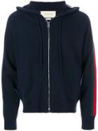 Gucci Web Stripe Knitted Hoodie - Blue