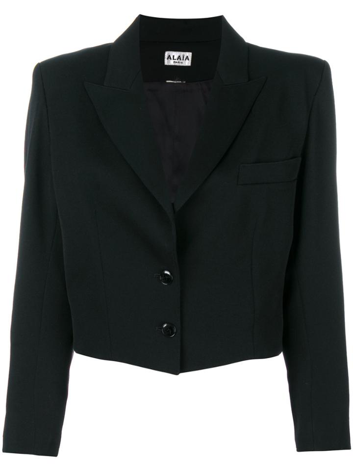 Alaïa Vintage Peaked Lapel Cropped Jacket - Black