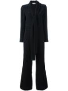 See By Chloé Embroidered Detail Flared Jumpsuit, Women's, Size: 36, Black, Silk/viscose