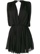 Saint Laurent Draped Mini Dress - Black