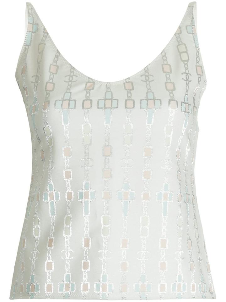 Chanel Vintage Logo Chain Cami - White