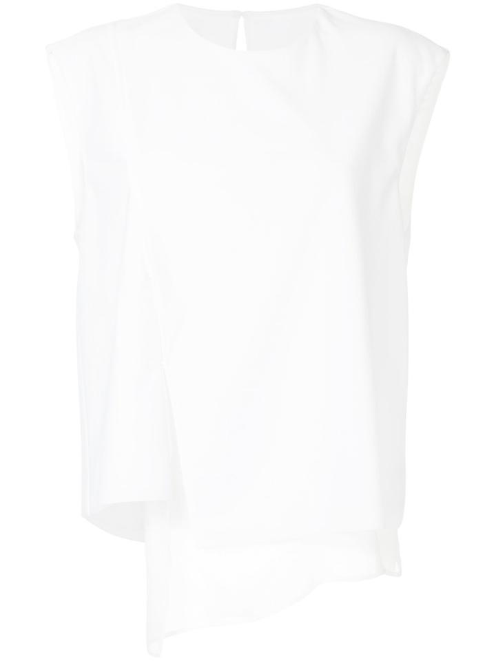 Des Prés Asymmetric Front Blouse - White