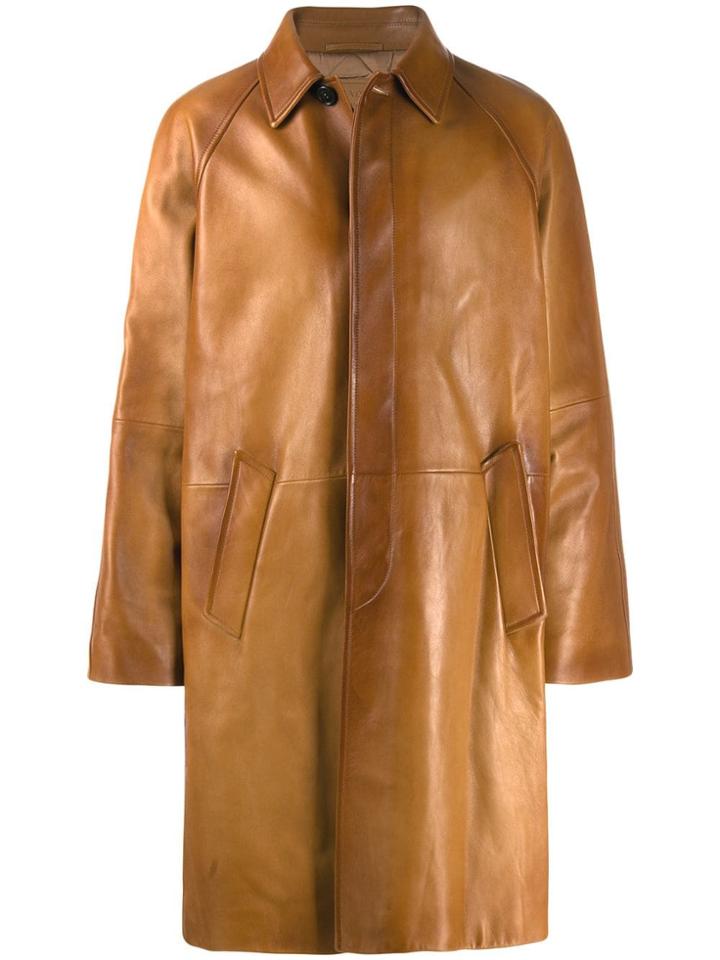 Prada Single Breasted Overcoat - Brown