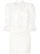 Magda Butrym Floral Lace Detail Dress - White