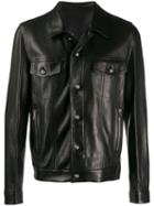 Balmain Signature Logo Leather Jacket - Black