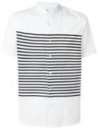 Armani Jeans Band Collar Striped Shirt