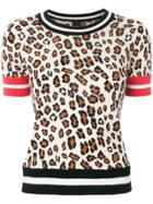 Pinko Short Sleeve Leopard Print Sweater - Nude & Neutrals