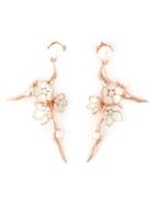 Shaun Leane Rose Gold Vermeil And Sterling Silver 'cherry Blossom' Earrings