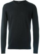 Roberto Collina Crew Neck Sweater, Men's, Size: 52, Black, Merino