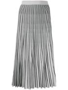 Proenza Schouler Metallic Striped Pleated Skirt - Silver