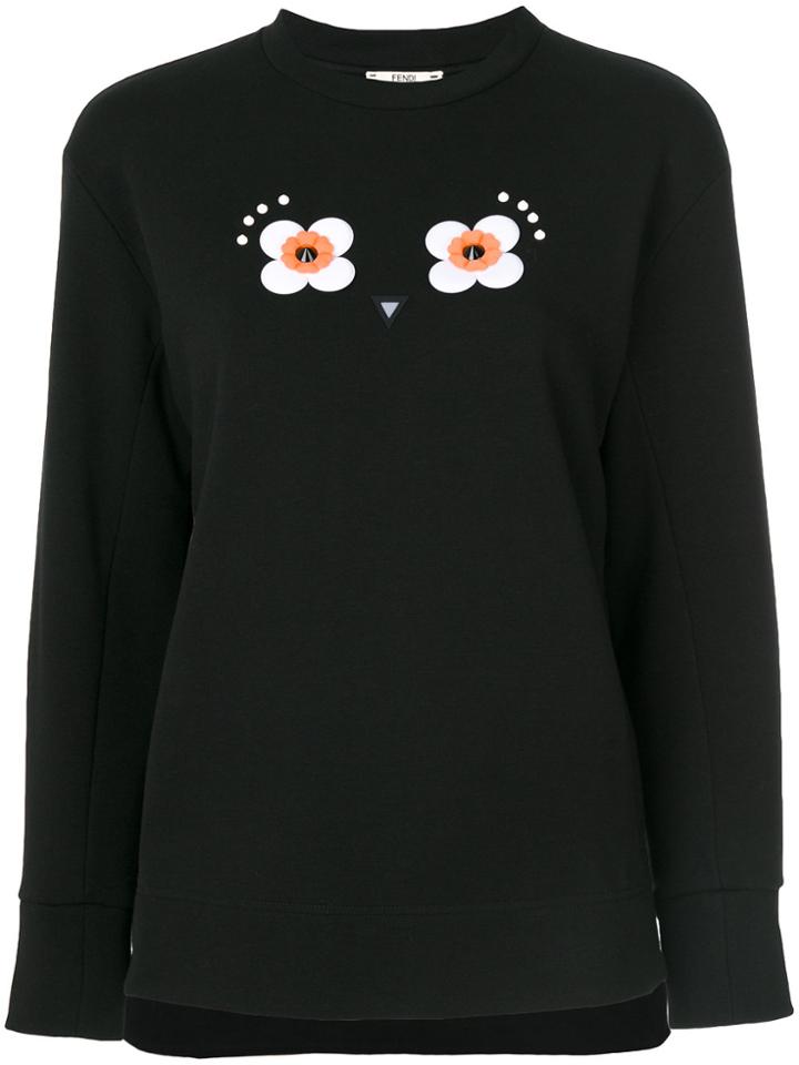 Fendi Floral Embroidered Sweatshirt - Black