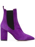 Paris Texas Pointed Toe Ankle Boots - Purple