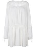 No21 Lace Insert Dress, Women's, Size: 40, White, Silk/acetate