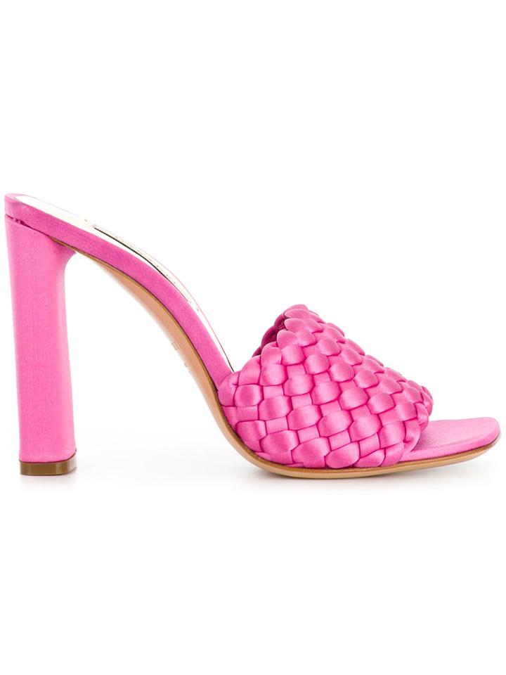 Casadei Daytime Woven Mules - Pink & Purple