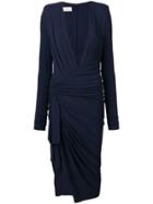 Alexandre Vauthier Draped Midi Dress - Blue