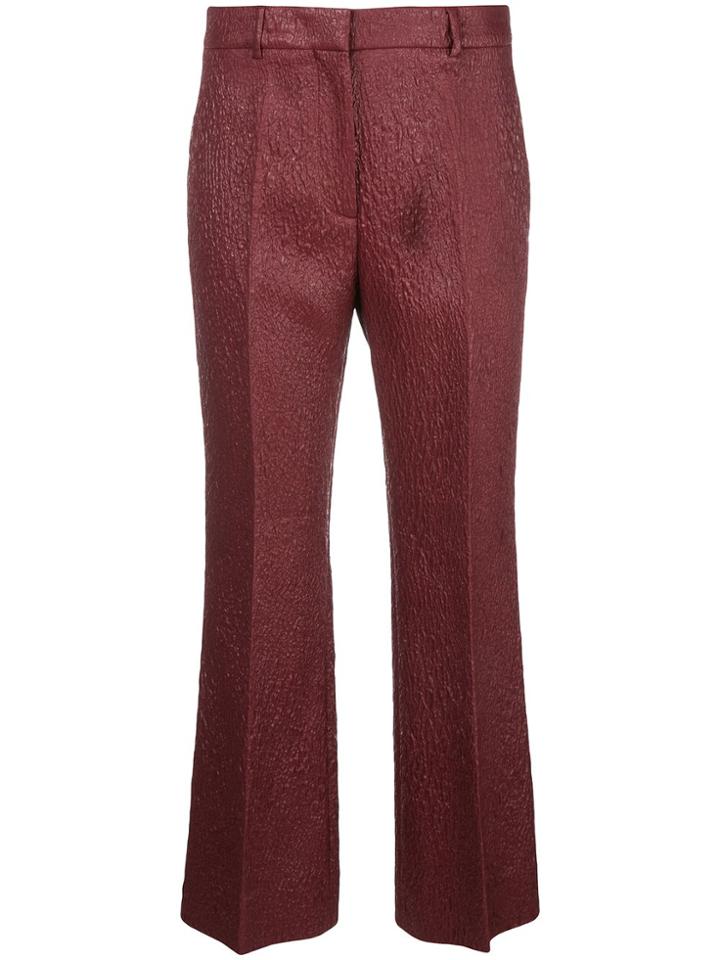 Rochas Pebbled Leather Look Trousers - Red