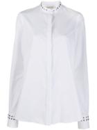 Alexander Mcqueen Stud Detail Collarless Shirt - White