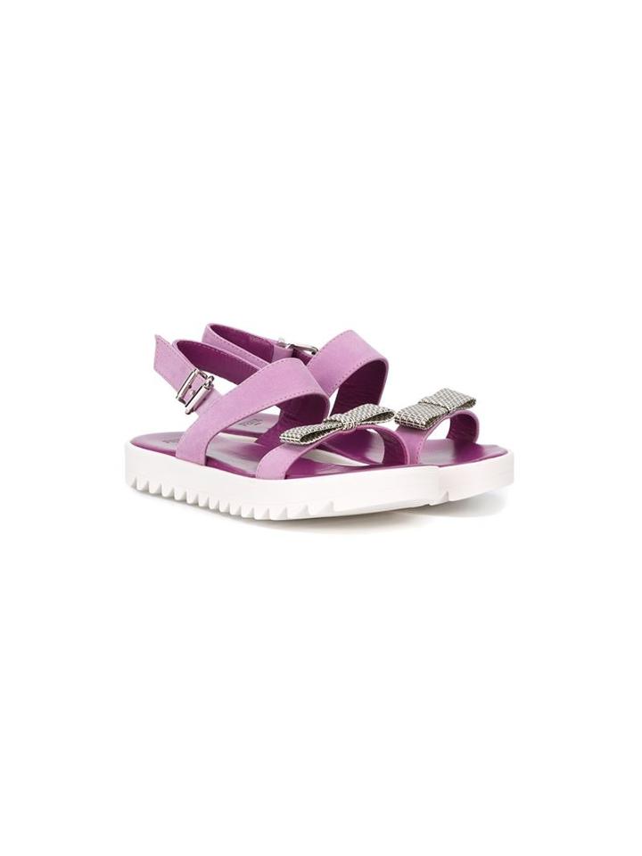 Fendi Kids Signature Sandals, Girl's, Size: 32, Pink/purple