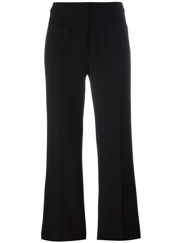 L'autre Chose Cropped Trousers, Women's, Size: 46, Black, Virgin Wool/viscose